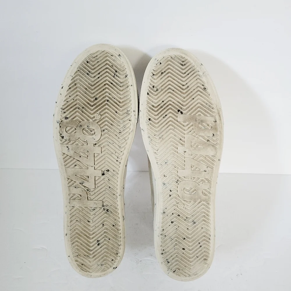 New P448 Thea White Silver Suede Sneakers ,Size 9,5-10 US